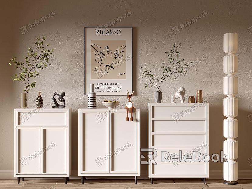 Modern Cream Style Bookcase Whole Cabinet Sideboard Cabinet Balcony Cabinet Storage Cabinet Entrance Cabinet model