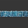 3D Ice Cave Structure With Blue Ice Blocks Icicles And Snowy Ground 3d model