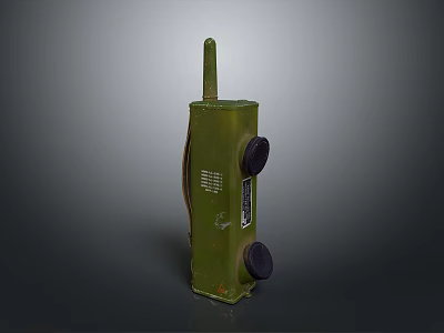 Green Military Weapon Handheld Device With Antenna And Black Control Buttons 3d model