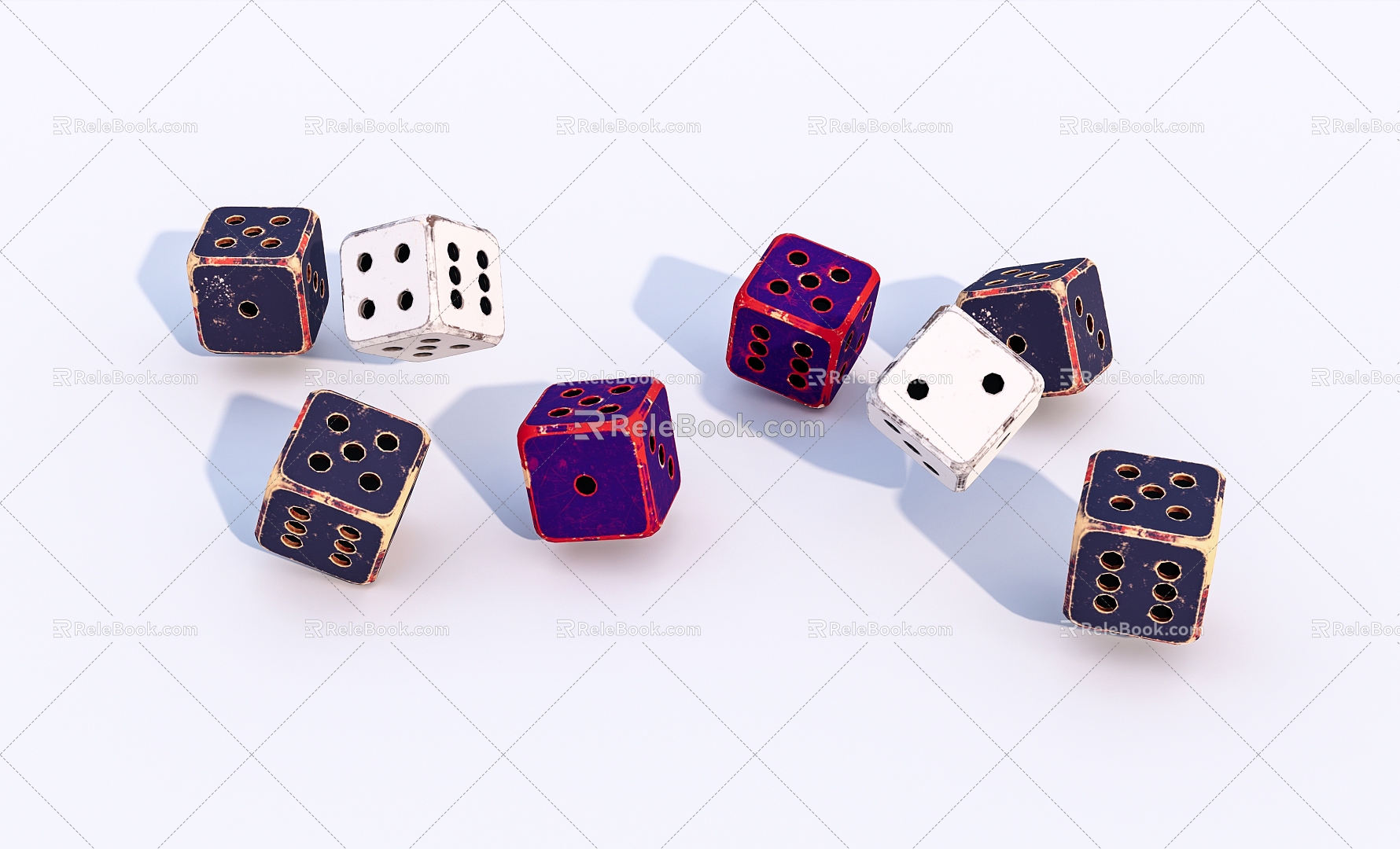 Modern Dice Old Dice Old Object 3d model