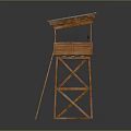 Tower defense sentry tower air defense watchtower observatory tower loft 3d model