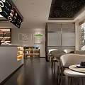 Modern Coffee Shop Interior With Comfortable Sofa Round Tables And Green Plants