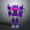 Purple Robot Character With Mechanical Arms Legs Glowing Chest And Metallic Design