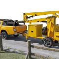 Traction boom expansion vehicle towing rocker arm mechanical boom site equipment multi-function excavator 3d model