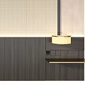 Modern Bed Accent Wall With Built In Shelves And Lighting 3d model