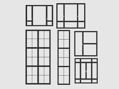 modern windows broken bridge aluminum plastic steel windows casement windows door windows combination floor windows villa living room balcony windows 3d model