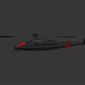 Sleek Gray Helicopter With Red Cockpit And Black Rotor Blades Design