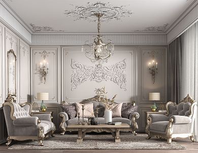 American Living Room 3d model