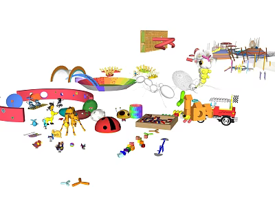 Modern amusement facilities Children's activity area Equipment movement 3d model