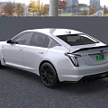 White Cadillac Luxury Sedan With Modern Exterior Design And Stylish Features