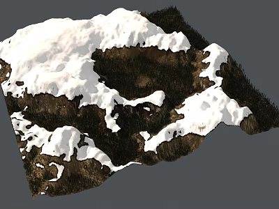 Stunning Natural Scenery Featuring Snowy Mountain Peaks and White Snow Covers 3d model