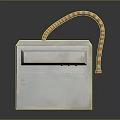 Vintage White Orange Computer With Blue Display Screen Knobs Front Panel And Coiled Cable