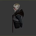 Futuristic Game Movie Character With White Red Helmet And Black Armor Design
