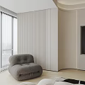 Modern Living Dining Room Interior With TV Wall Sofa And Decorative Round Rug