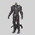 Standing Skeleton Warrior Character in Heavy Spiked Armor with Detailed Mythical Creature Design 3d model