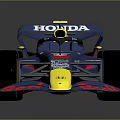 Red Bull Honda Formula 1 Racing Car With Blue Red Livery And Aerodynamic Design
