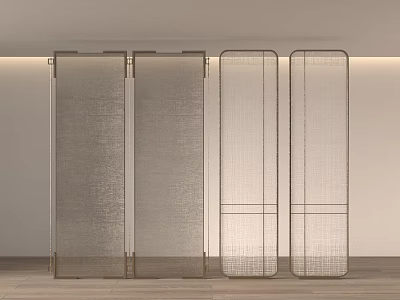 Modern partition metal brushed glass 3d model