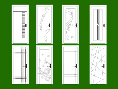 Modern swing door single door 3d model Modern swing door single door 3d model