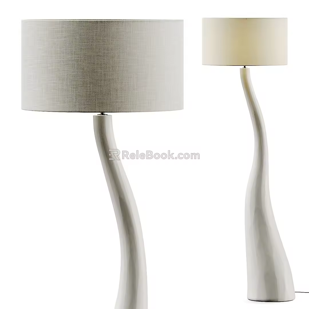 Quiet plaster fabric floor lamp 3d model