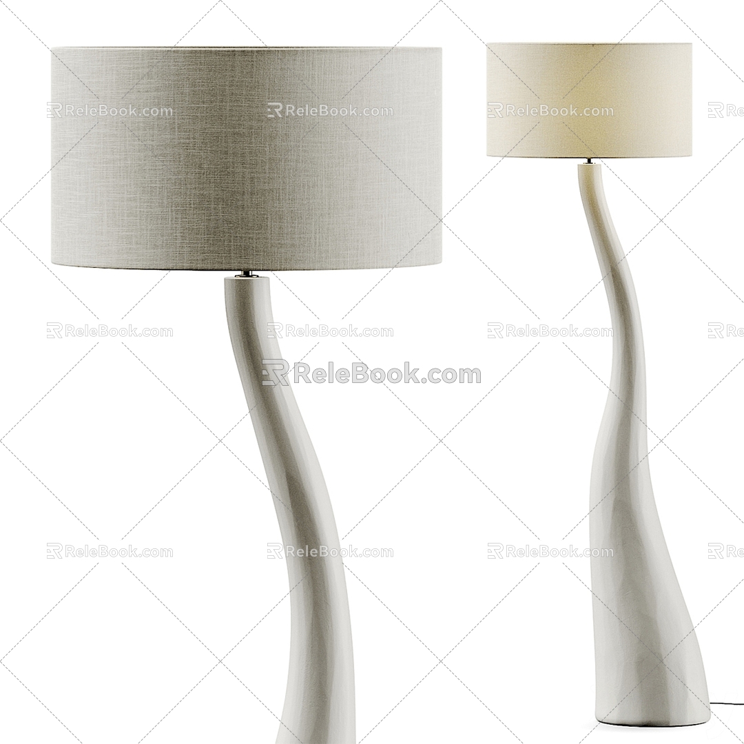 Quiet plaster fabric floor lamp 3d model