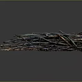 Artistic Wood And Stone Craftwork With Twig Like Structure And Blue Brown Tones