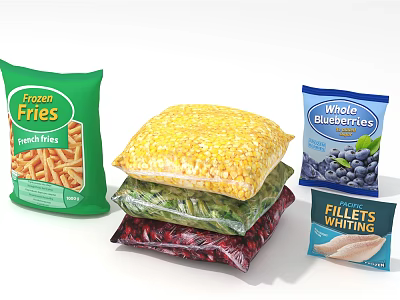 Modern Food Frozen Packaging Food 3d model Modern Food Frozen Packaging Food 3d model