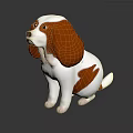 Cute Brown And White Dog Figurine Sitting On Black Surface