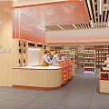 Bright Modern Supermarket Department Store With Shelves Displaying Food Items And Daily Necessities