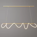 Modern Pendant Lights With Wavy And Linear Designs In Gold Metallic Minimalist Finish