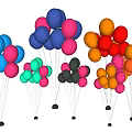 Colorful Balloons Bouquet With Mixed Bright Colors For Party Decoration