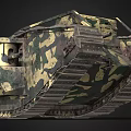Military Camouflage Tank Weapon With Armored Tracks And Turret Structure