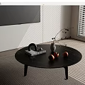 Poliform round coffee table ornaments combination 3d model