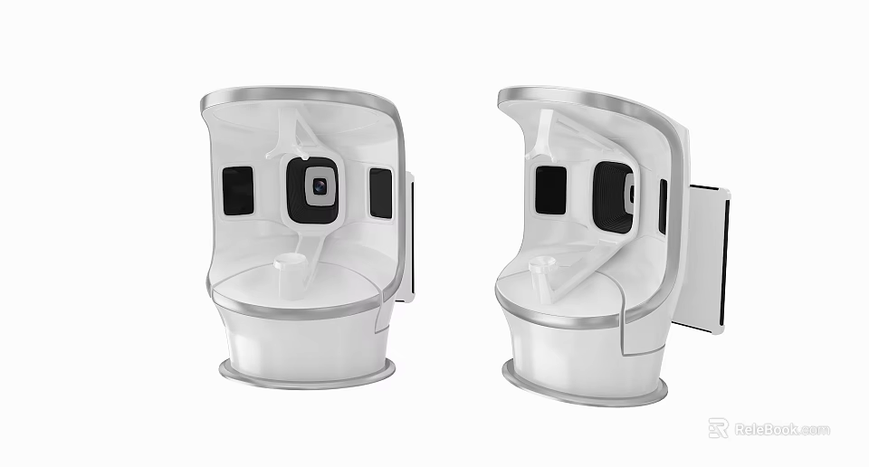 White Medical Imaging Device With Curved Structure And Sensor Panels Design 3d model 