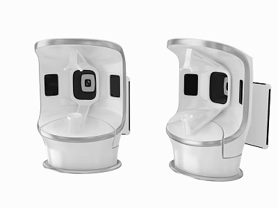 White Medical Imaging Device With Curved Structure And Sensor Panels Design 3d model