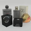 Luxury Perfume And Cosmetic Products With Various Shaped Bottles And Elegant Packaging