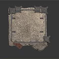 Rustic Weathered Wooden Structure With Multi Layered Design And Gravel Base