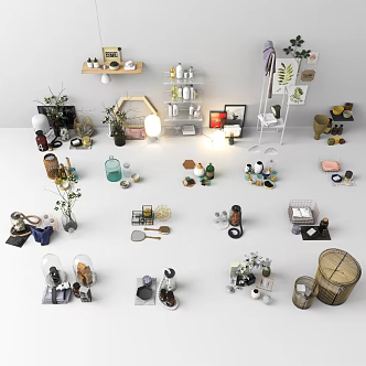 Modern bathroom small pieces of bathroom furnishings 3d model