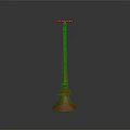 Orange Tall Slender Candle Holder With Circular Base And Decorative Holes For Home Decor