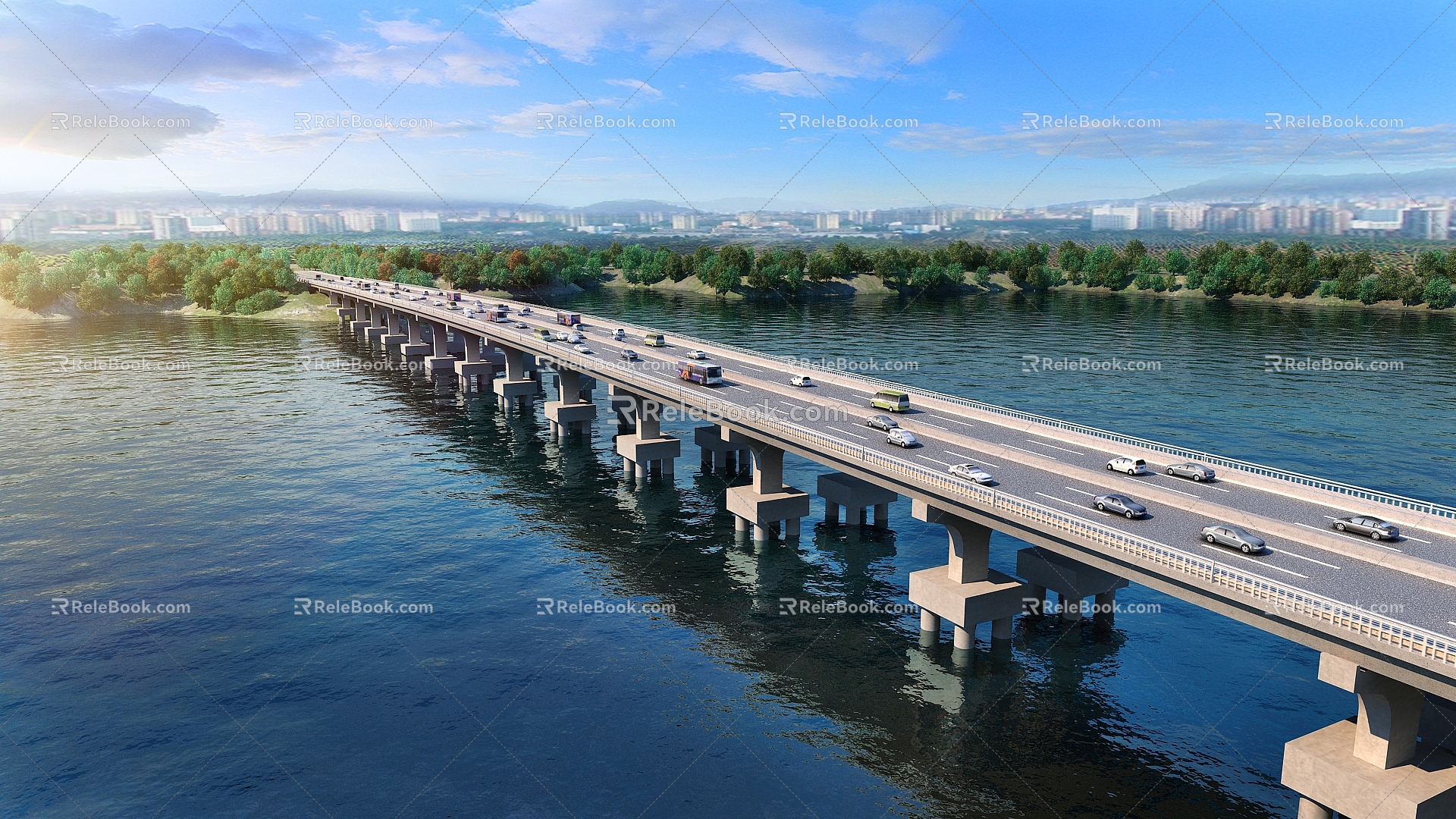 Modern Bridge High-speed National Highway Bridge 3d model