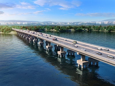 Modern Bridge High-speed National Highway Bridge 3d model