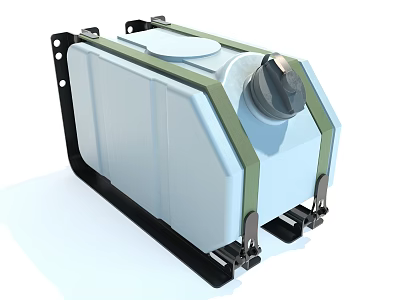 Modern White Kitchen Appliance With Green Stripes Black Base And Control Knob Design 3d model