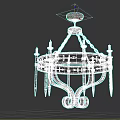 Vintage Metal Chandelier With Decorative Chain And Intricate Geometric Patterns For Interior Decoration