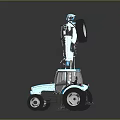 Blue Transformer Robot Character With Its Car Vehicle Action Figure 3d model
