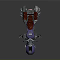 Custom Purple Red Cruiser Motorcycle With Silver Accents Red Seat And Saddlebag