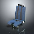 Modern Blue Seat Design With Backrest Cushion Seatbelt And Metal Legs