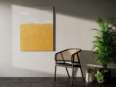 Art Abstract Hanging Painting 3d model