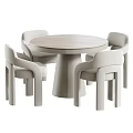 Soft Upholstered Modern Dining Table And Chairs Combination For Elegant Cozy Home Dining Space