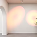 Indoor Wall Lighting With Downlights And Spotlights Creating Warm Light Effects Near Archway And Plant