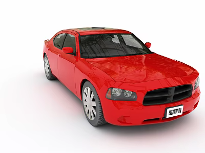 Red Sedan Car With Glossy Exterior And Attractive Design 3d model