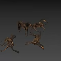 Artistic Metal Horse Sculptures Standing And Lying Down